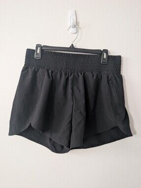 Women's Black Athletic Shorts With Zipper Pocket Size XL